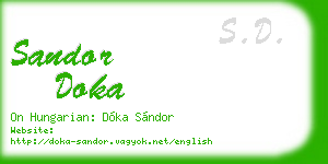 sandor doka business card