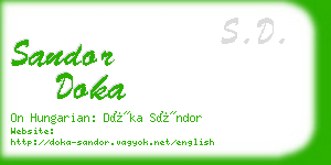 sandor doka business card